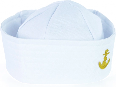 Witte matrozenpet met anker voor volwassenen