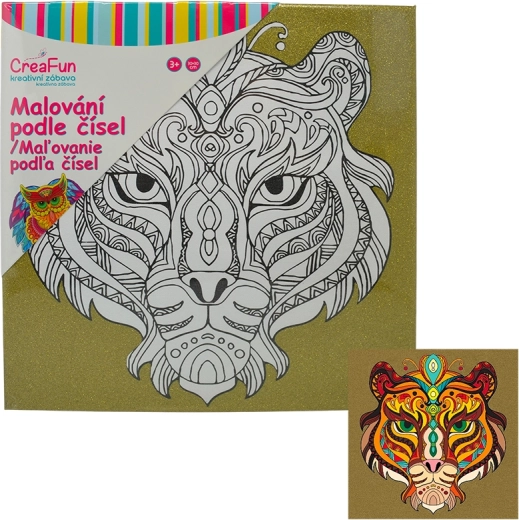 Schilderen op canvas volgens voorbeeld – tijger 30 × 30 cm