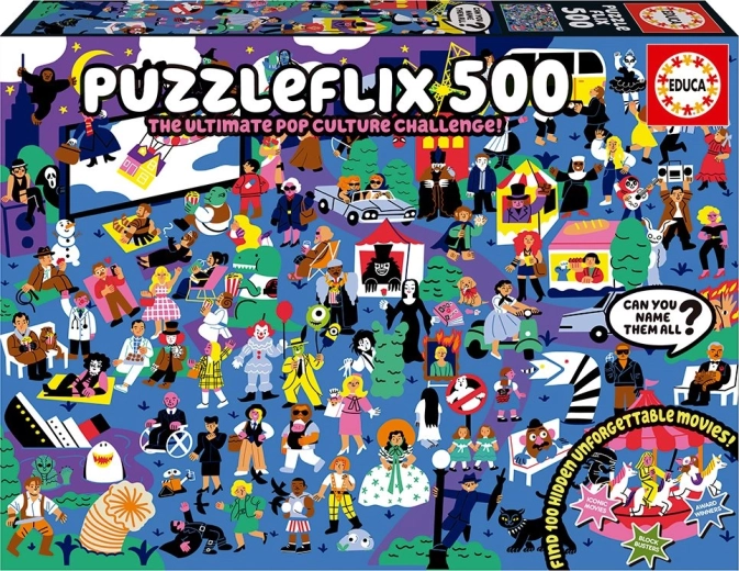 Educa Puzzleflix 500 stukjes – filmische uitdaging met 100 verborgen verwijzingen
