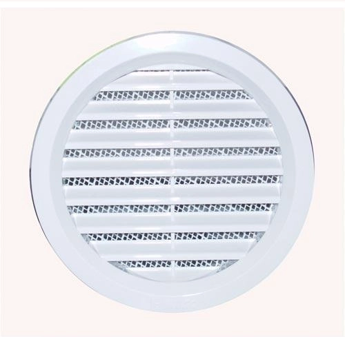 Ventilatierooster met gaas, diameter 100 mm, wit