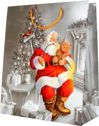 Grote kerstcadeautas Santa Claus (5 motieven) - 1 stuk