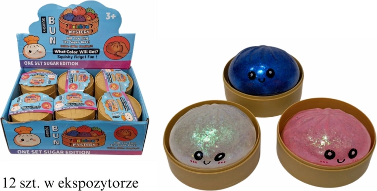 Antistress knijp-dumpling met glitters