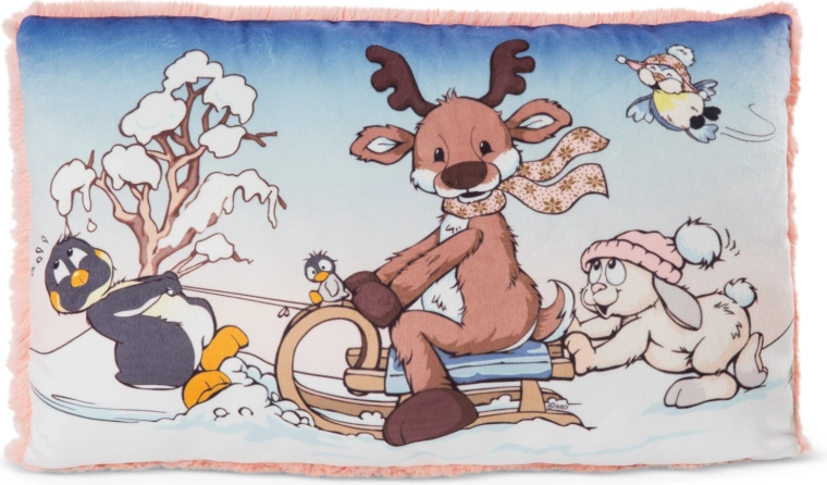 NICI kussen Winter Friends groen 43 × 25 cm