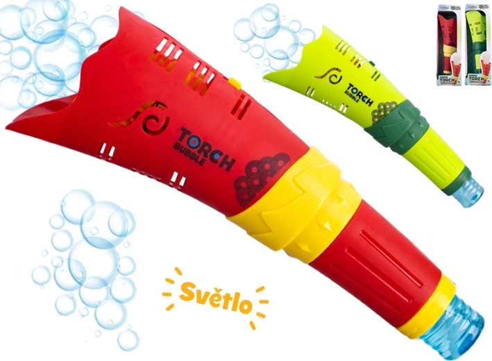 Bellenblaas-fakkel met LED-effecten 26 cm