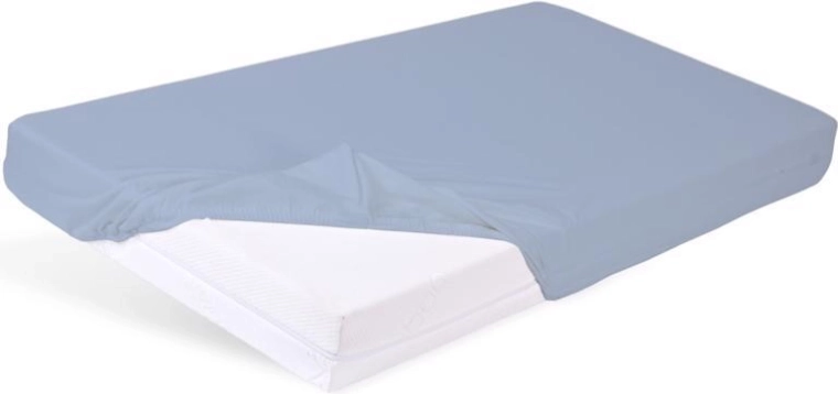 Babymatex waterdicht hoeslaken met elastiek Bamboo lichtblauw 60 × 120 cm