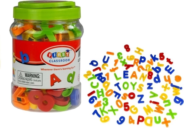 Magnetische letters en cijfers in pot 78 elementen