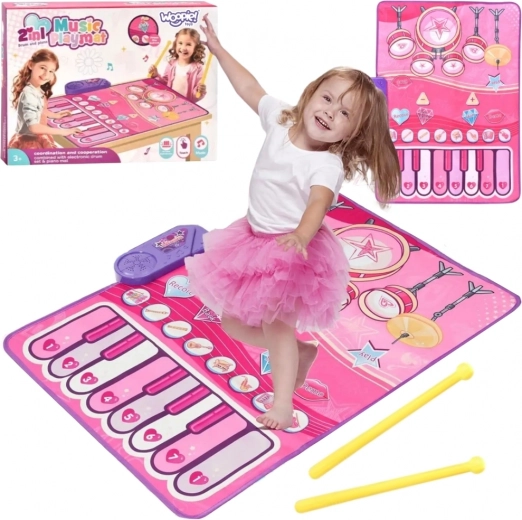 woopie interactieve muzikale speelmat 2-in-1 piano en drums