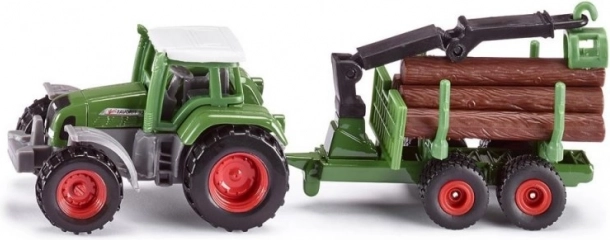 Siku Farmer tractor met bosaanhanger – metalen model