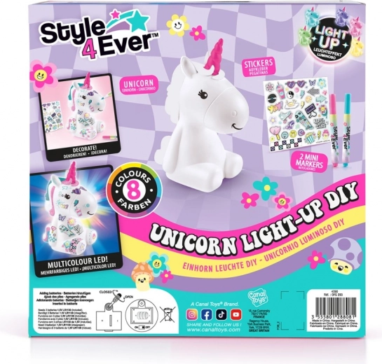 Style4Ever lichtgevende eenhoorn – creatieve set