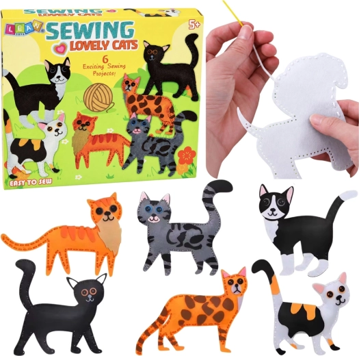 Creatieve naaikit voor vilten katten DIY (6 projecten)
