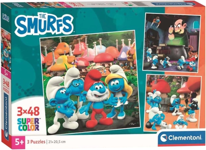 Puzzel Smurfen 3×48 stukjes
