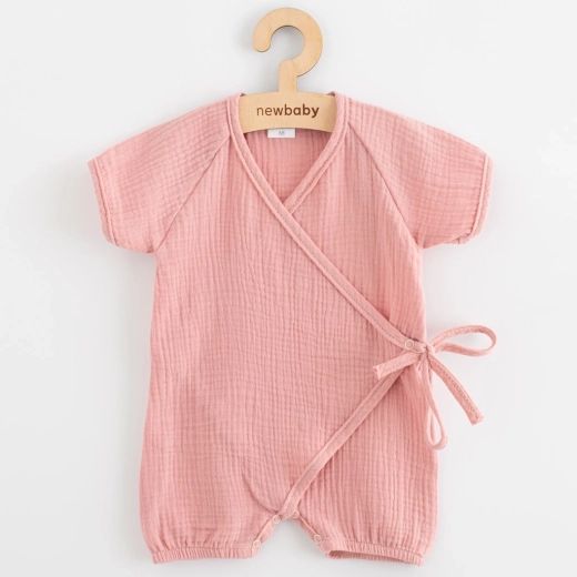 Zomerse mousseline overall voor baby New Baby, roze