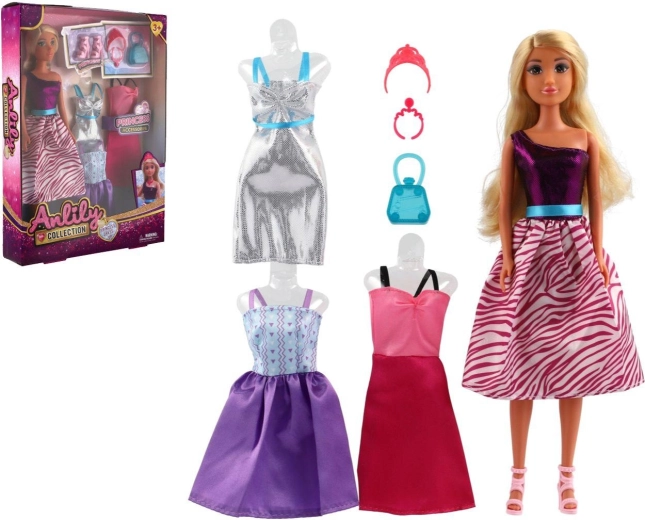 Anlily-pop 30 cm met reservekleding en accessoires in doos