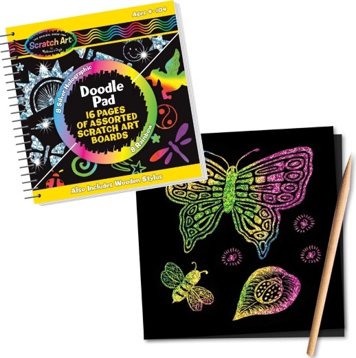 Melissa & Doug creatief krasblok met krasafbeeldingen en houten kraspen