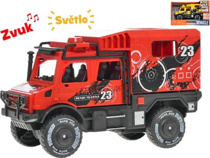 Terreinwagen met vliegwiel 18 cm met licht en geluid