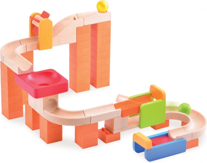 Wonderworld houten knikkerbaan TRIX Carrousel en Wervelwind