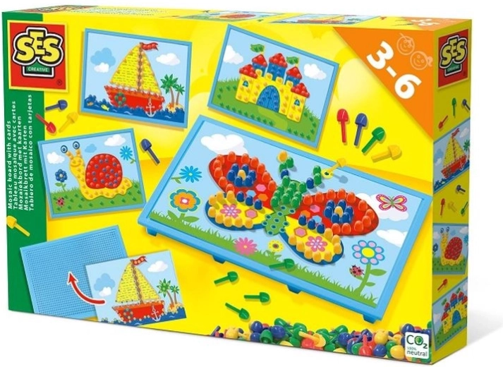 SES Creative mozaïekbord met kaarten en pinnetjes