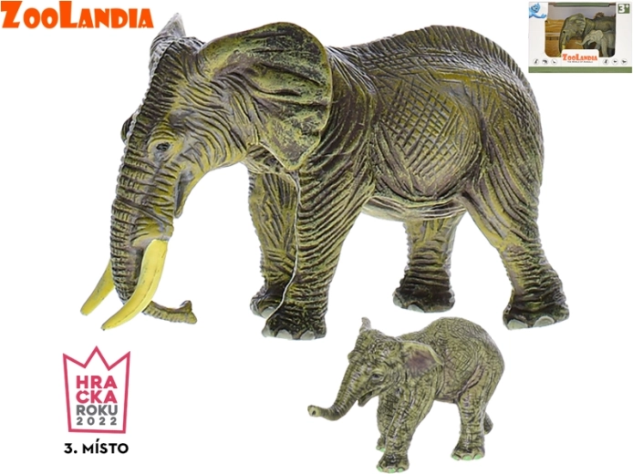 Zoolandia olifant met jong – realistische plastic figuur voor kinderen