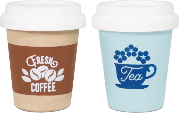 Le Toy Van koffie en thee to go – houten set van 2 bekers