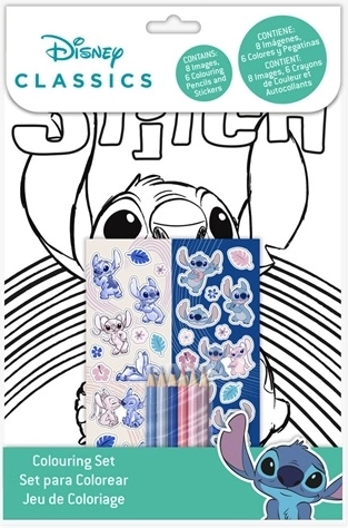 Stitch kleurset met kleurpotloden en stickers