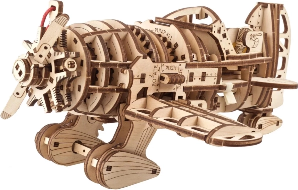 Houten mechanische puzzel Vliegtuig Mad Hornet 3D van Ugears