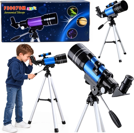 Astronomische refractortelescoop voor kinderen van 70 mm met statief en vergroting tot 150×