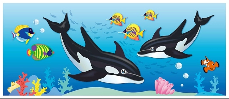 Decoratieve muurstickers – walvis