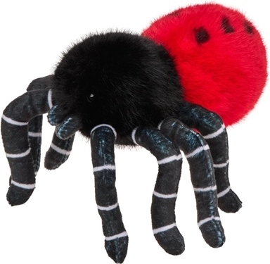 Decoratieve spin rood-zwart 15 cm