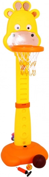 Sportset Giraf 4-in-1 voor kinderen 3+ – basketbal, ringen, dartpijlen met zuignappen en groeimeter