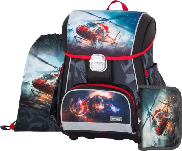 Premium schoolset Brandweer – schooltas, etui en gymsack