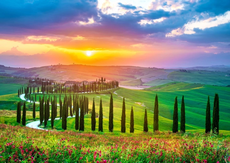 Enjoy puzzel Toscaanse zonsopgang 1000 stukjes