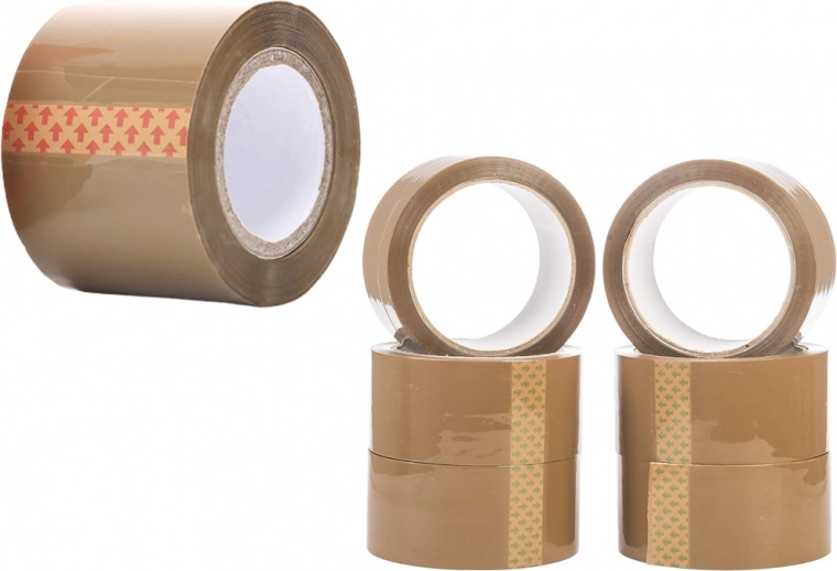 Bruine verpakkingstape 48 mm × 50 m, synthetische rubber