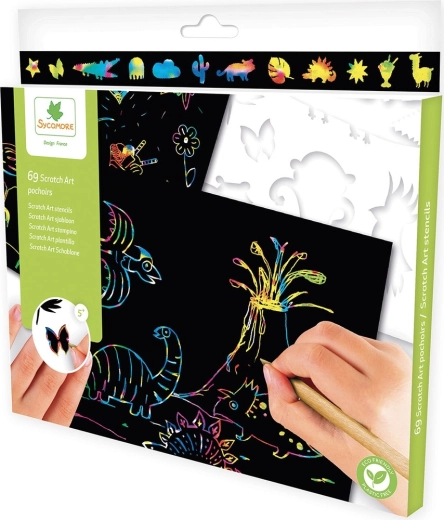 Scratch Art – uitkrassen volgens sjabloon - 1 stuk
