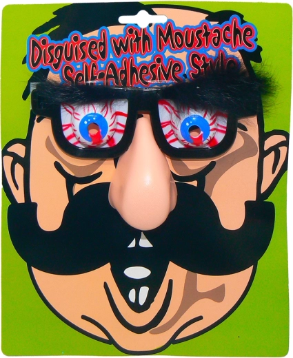 Grappige bril met grote neus en harige wenkbrauwen