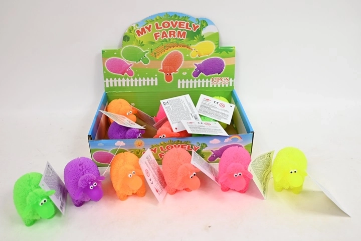 Lichtgevende knijp-schaap – antistress speelgoed (12 stuks in display)
