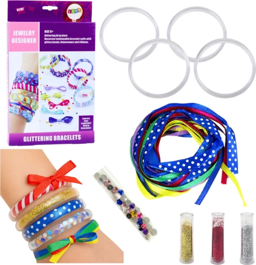 Creatieve set om glitterarmbandjes te maken