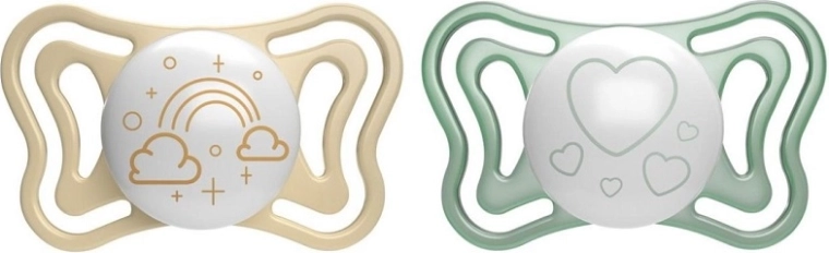 Chicco fopspeen Physio Light nacht siliconen 2–6 m, 2 stuks