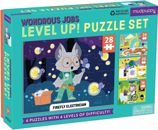 Mudpuppy Level Up! Wonderlijke beroepen – kinderpuzzel 4-in-1