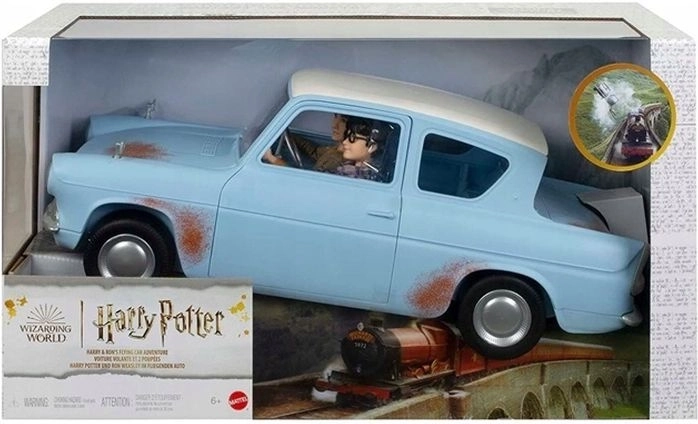 Verzamelset Harry Potter: vliegende Ford Anglia met figuren Harry Potter en Ron Wemel