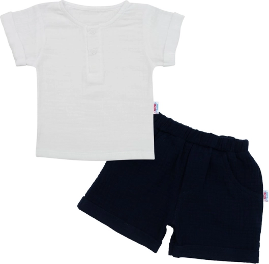 Zuigelingsset van mousseline New Baby Summer Nature donkerblauw 56 (0–3 m)