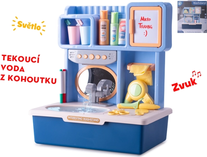 Interactieve kinderspoelbak met stromend water – blauw