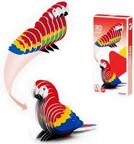 3D-puzzel papegaai van karton