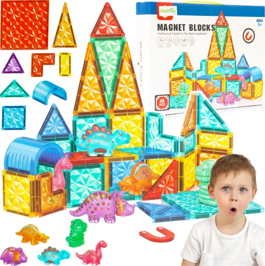 Magnetische bouwset dinosaurussen 45 stuks