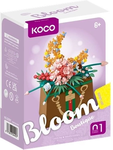 KOCO Bloom boutique bouwset zomerboeket in handtas 245 stukjes - 1 stuk