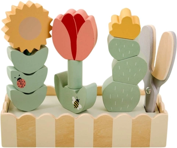Jabadabado creatieve set houten bloemen met tuinschaar