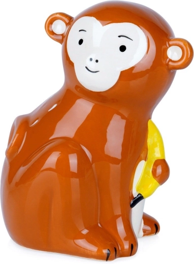 Keramische spaarpot aapje met banaan