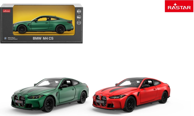 Metalen automodel Rastar BMW M4 CS 1:24 rood - 1 stuk