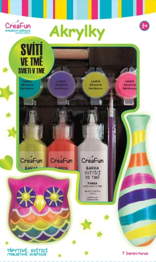 CreaFun lichtgevende acrylverf – set van 7 kleuren