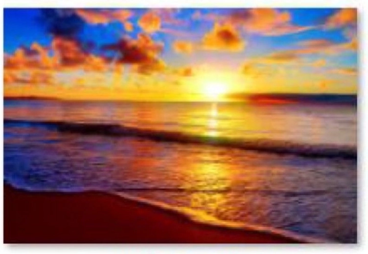 Diamantmozaïek (diamond painting) zonsondergang op het strand 40 × 30 cm