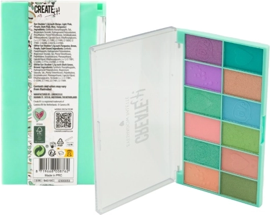 Create it! mintgroen oogschaduwpalet, 12 tinten